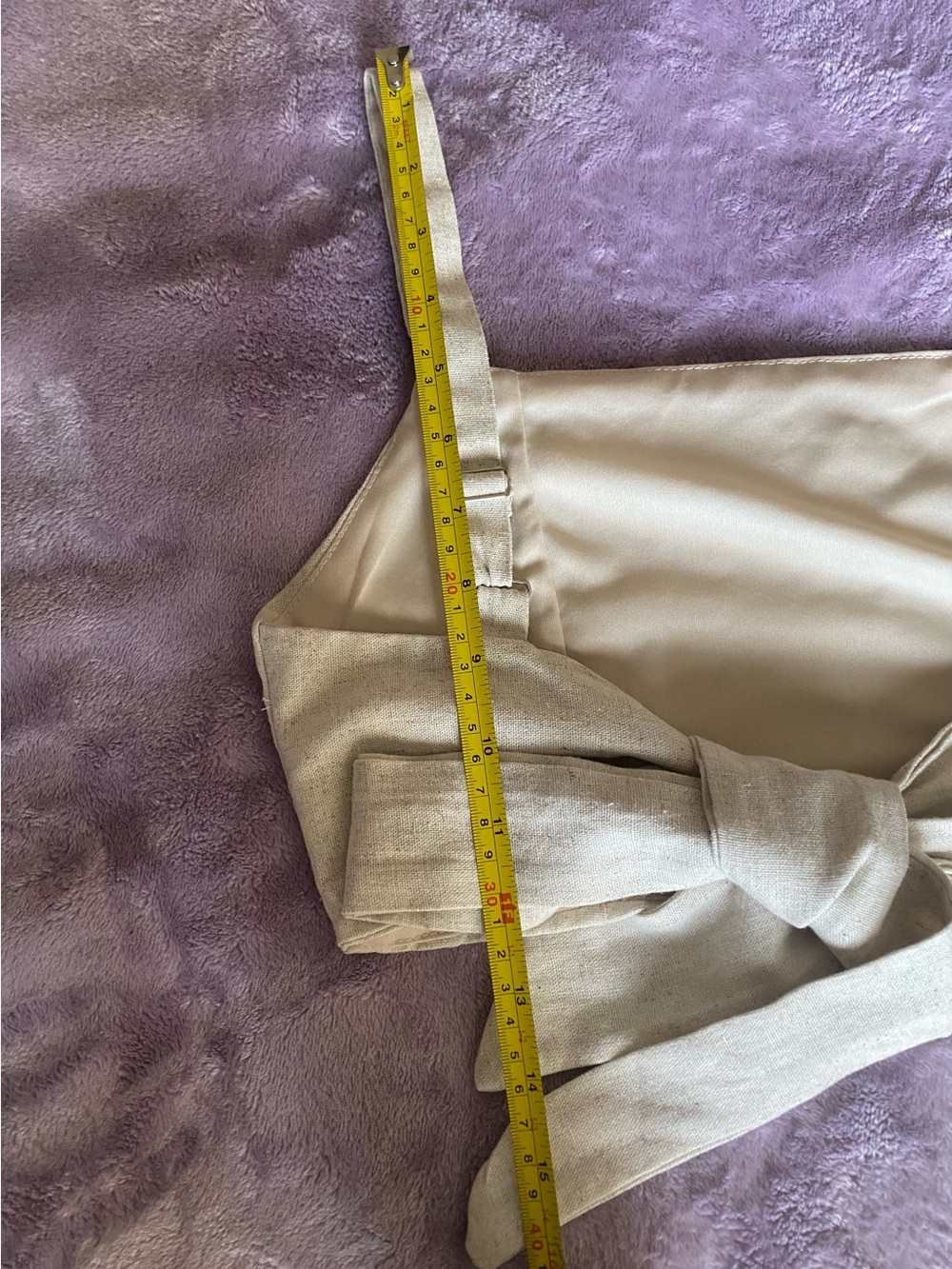 Altar’d State Beige Linen Blend Tie Back Crop Tank Top XS - Picture 9 of 9